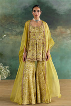 Peplum Sharara Cape Citric Lemon