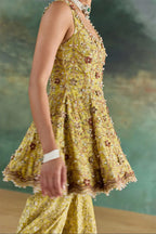 Peplum Sharara Cape Citric Lemon
