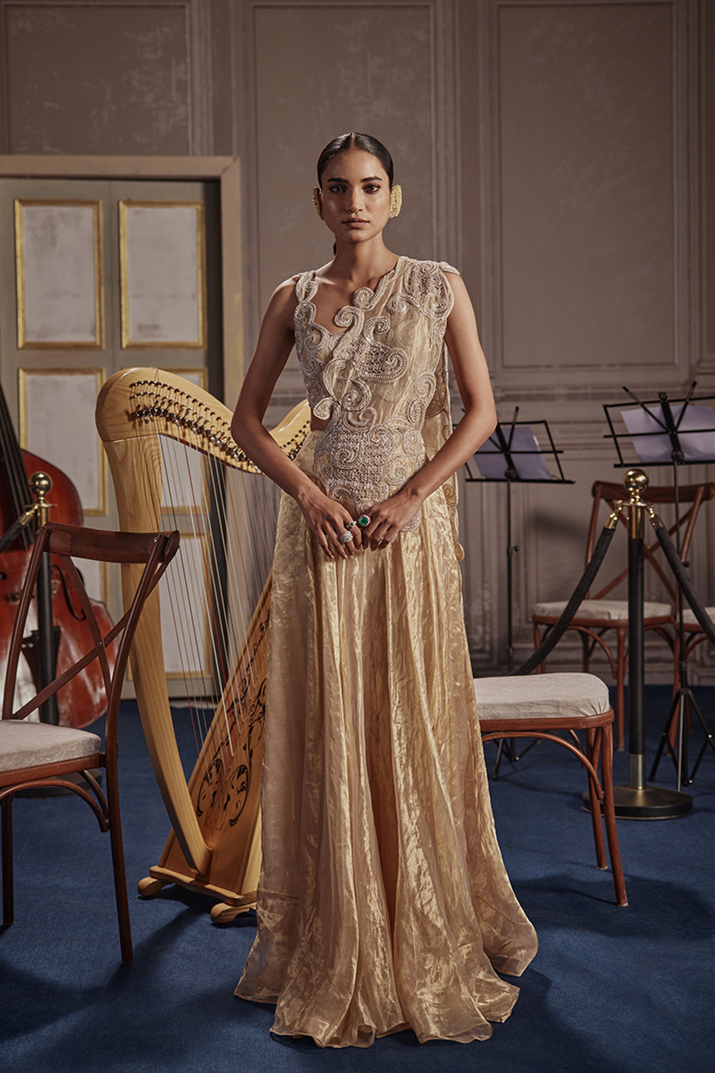SKIRT BLOUSE GOLD