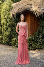 Drape Saree Corset Fuchsia