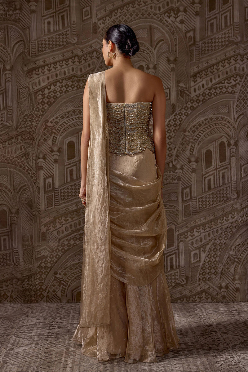 Drape Saree Blouse Gunmetal