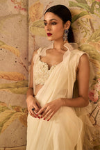 Ivory Draped Saree
