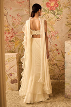 Ivory Draped Saree