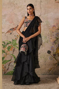 Black Draped Saree