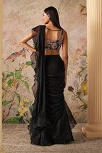 Black Draped Saree