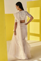 Ivory Draped Saree