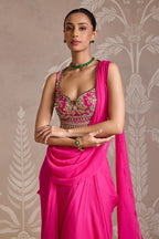 Fuchsia Draped Saree