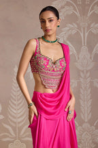 Fuchsia Draped Saree