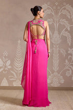 Fuchsia Draped Saree