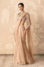 Gunmetal Gold Draped Saree
