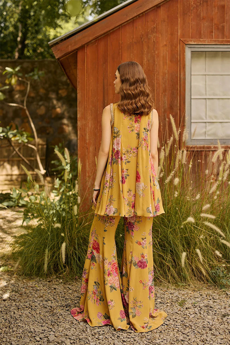 Kurti Gharara Dupatta Yellow