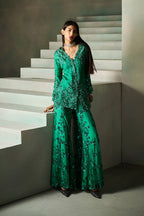 ROCOCO BY RAGHVI JACKET GHARARA EMERALD