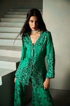 ROCOCO BY RAGHVI JACKET GHARARA EMERALD