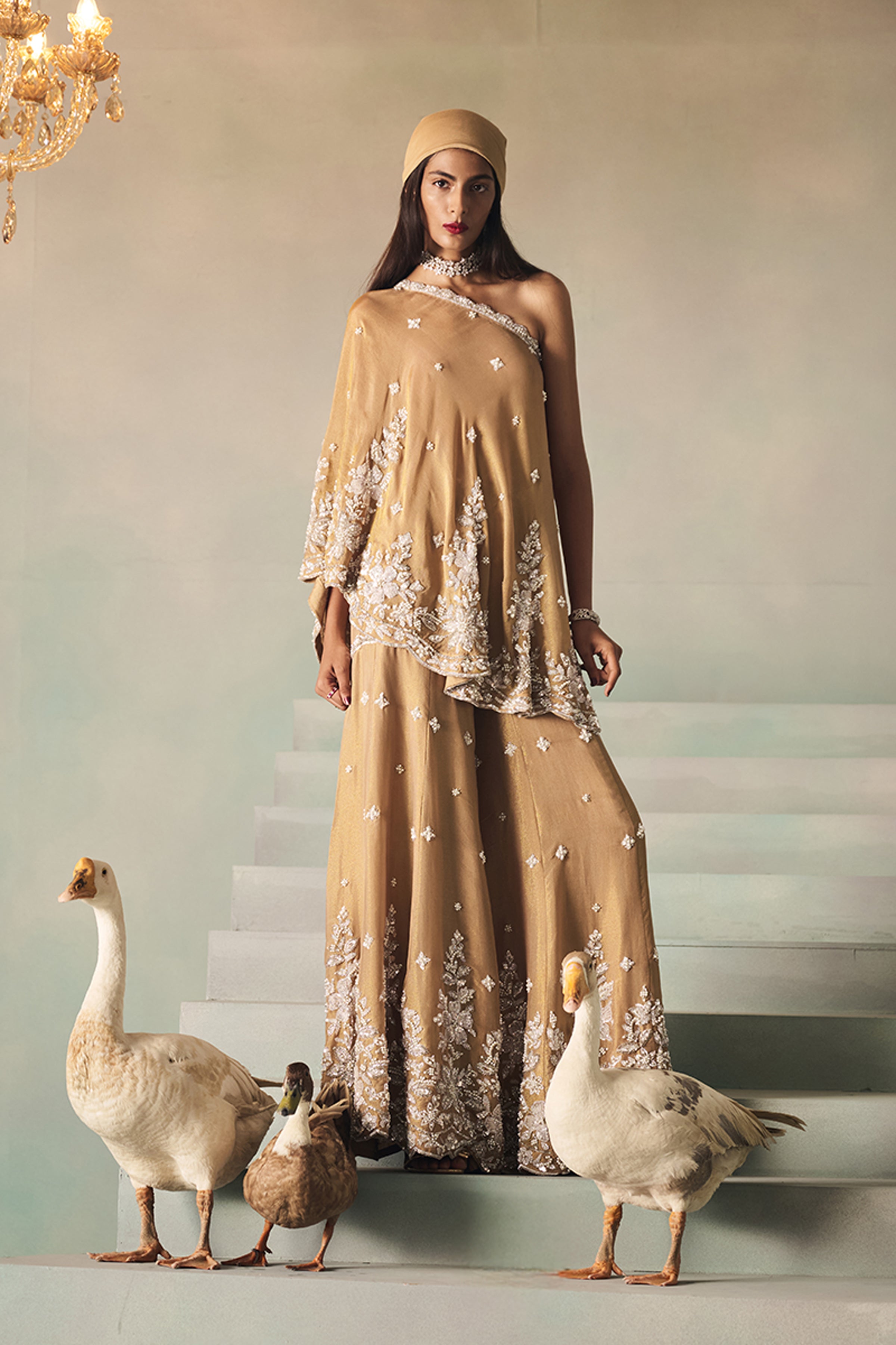 ROCOCO BY RAGHVI TOP BUSTIER GHARARA MINT