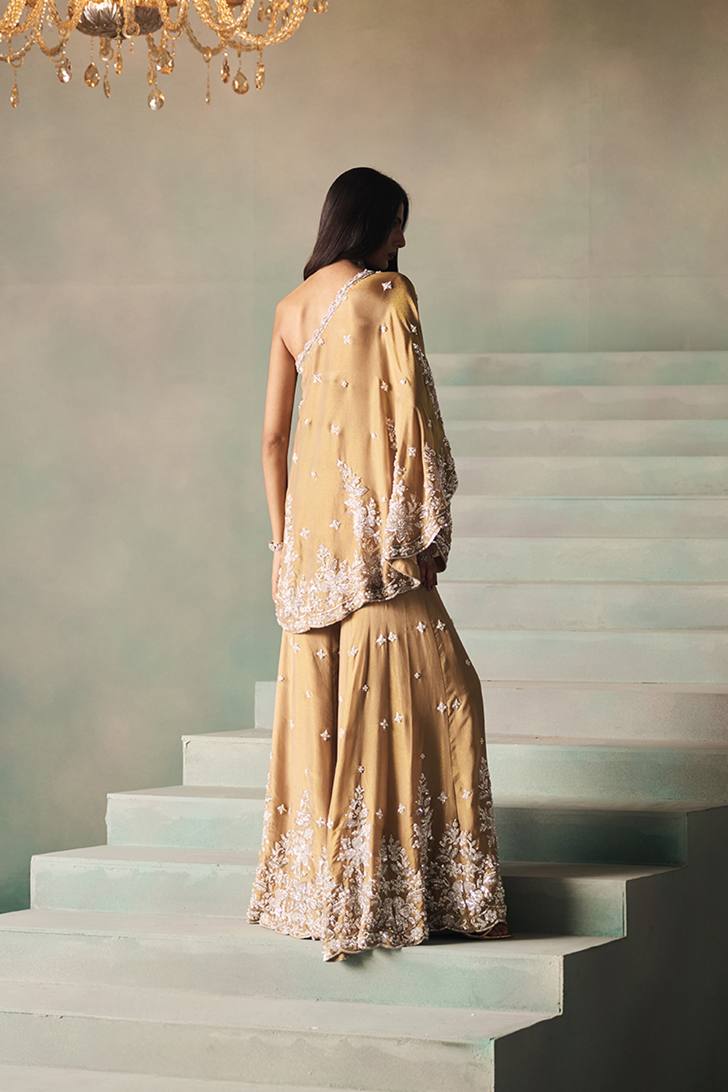 ROCOCO BY RAGHVI TOP BUSTIER GHARARA MINT