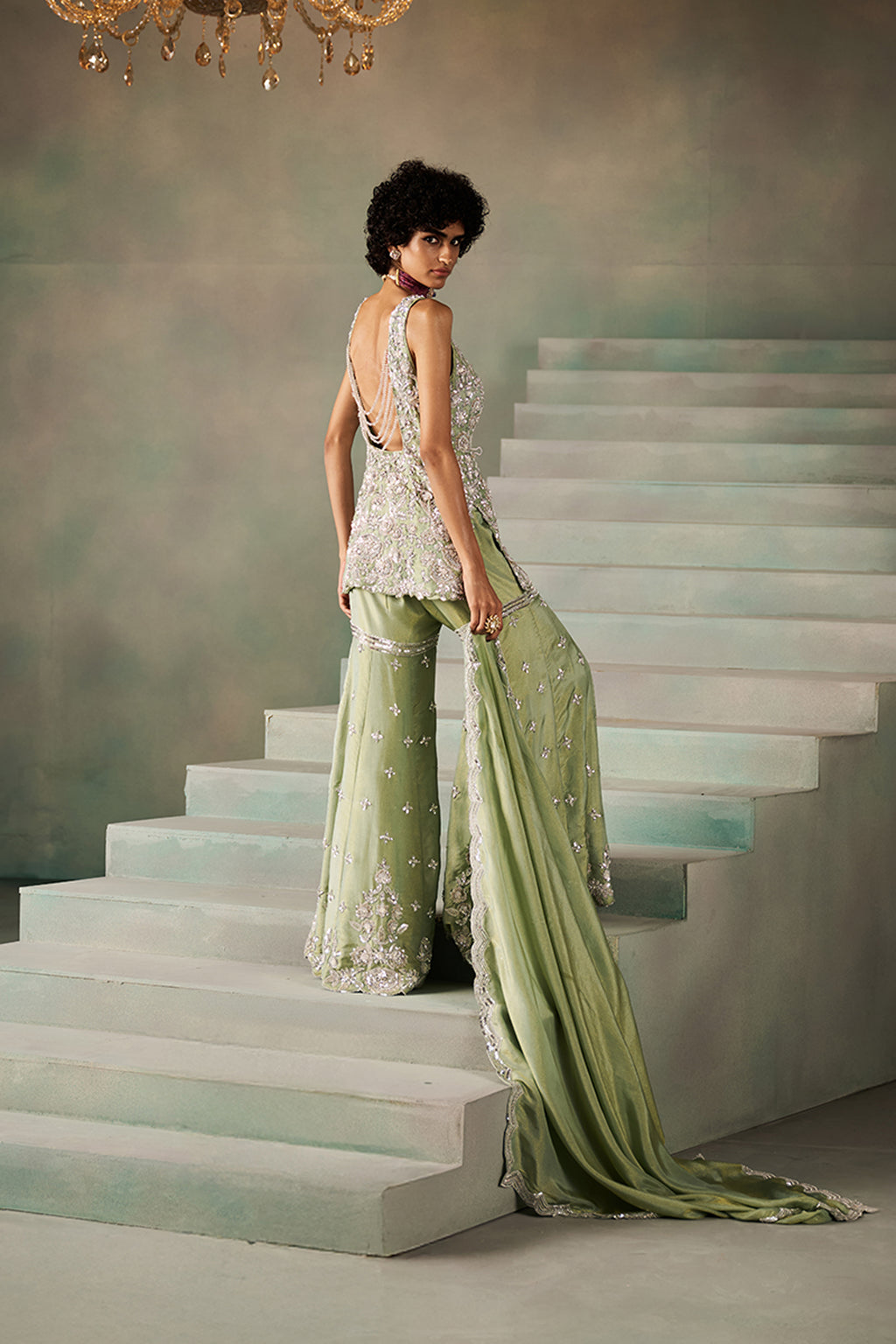 ROCOCO BY RAGHVI KURTI SHARARA DUPATTA MINT