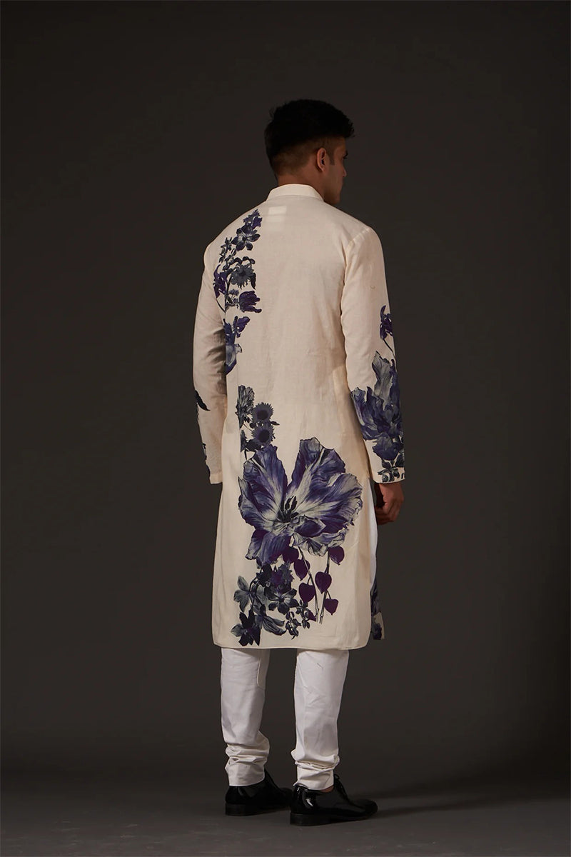 Kurta Churidar Ivory Blue