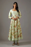 Anarkali Dupatta Churidar Mint Green