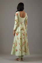 Anarkali Dupatta Churidar Mint Green