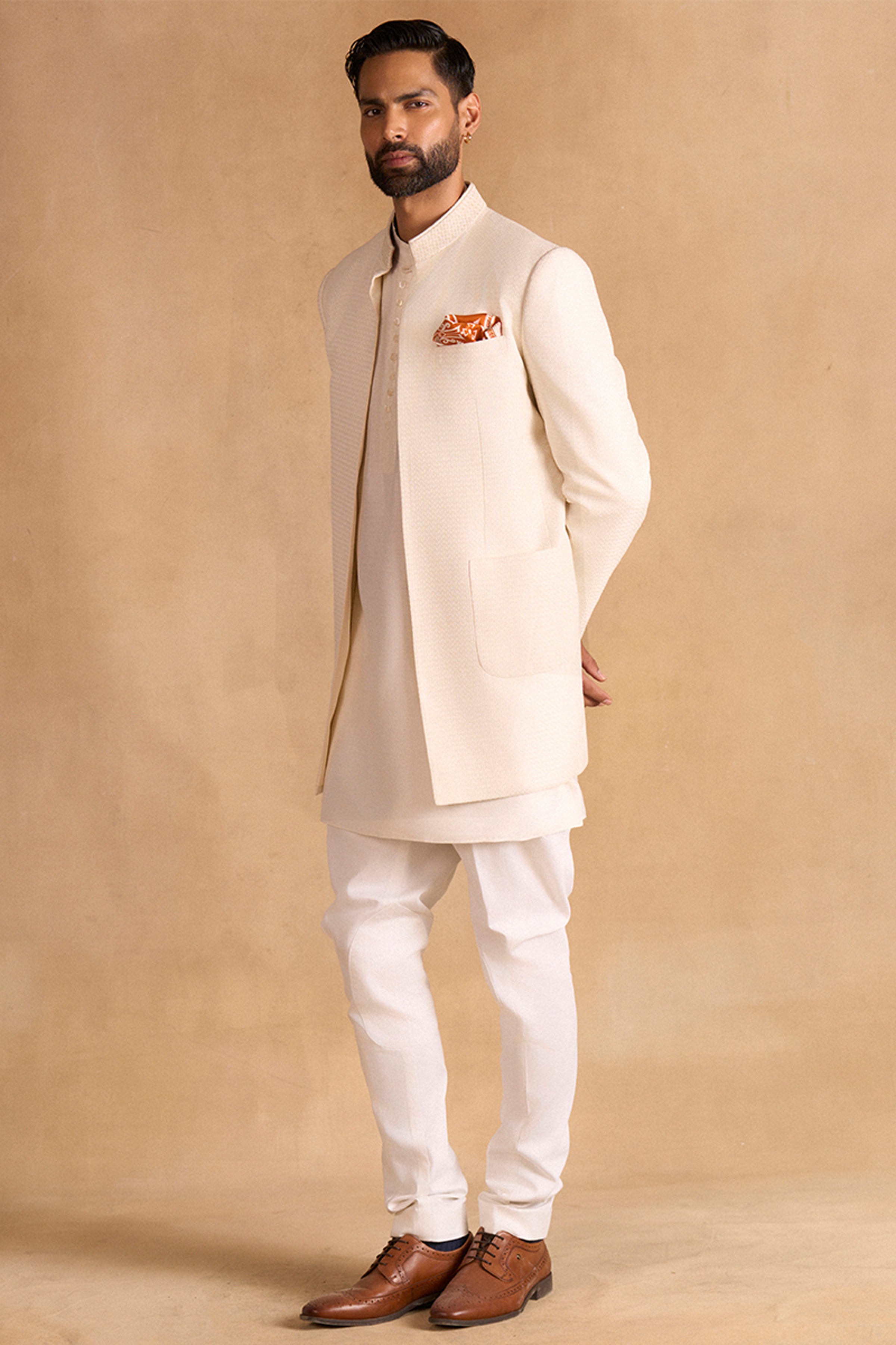 BANDHGALA OFF WHITE