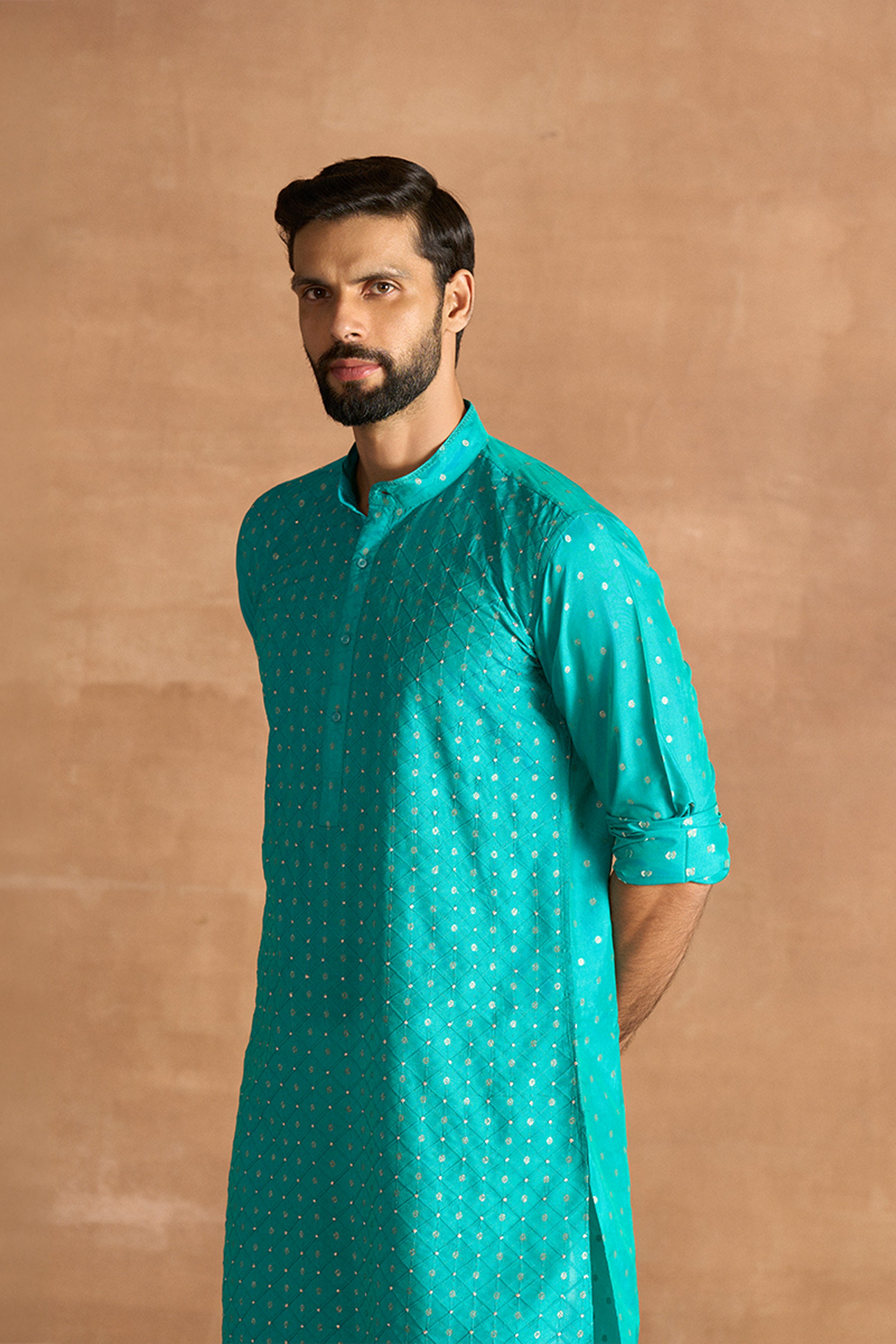 KURTA TURQ GOLD