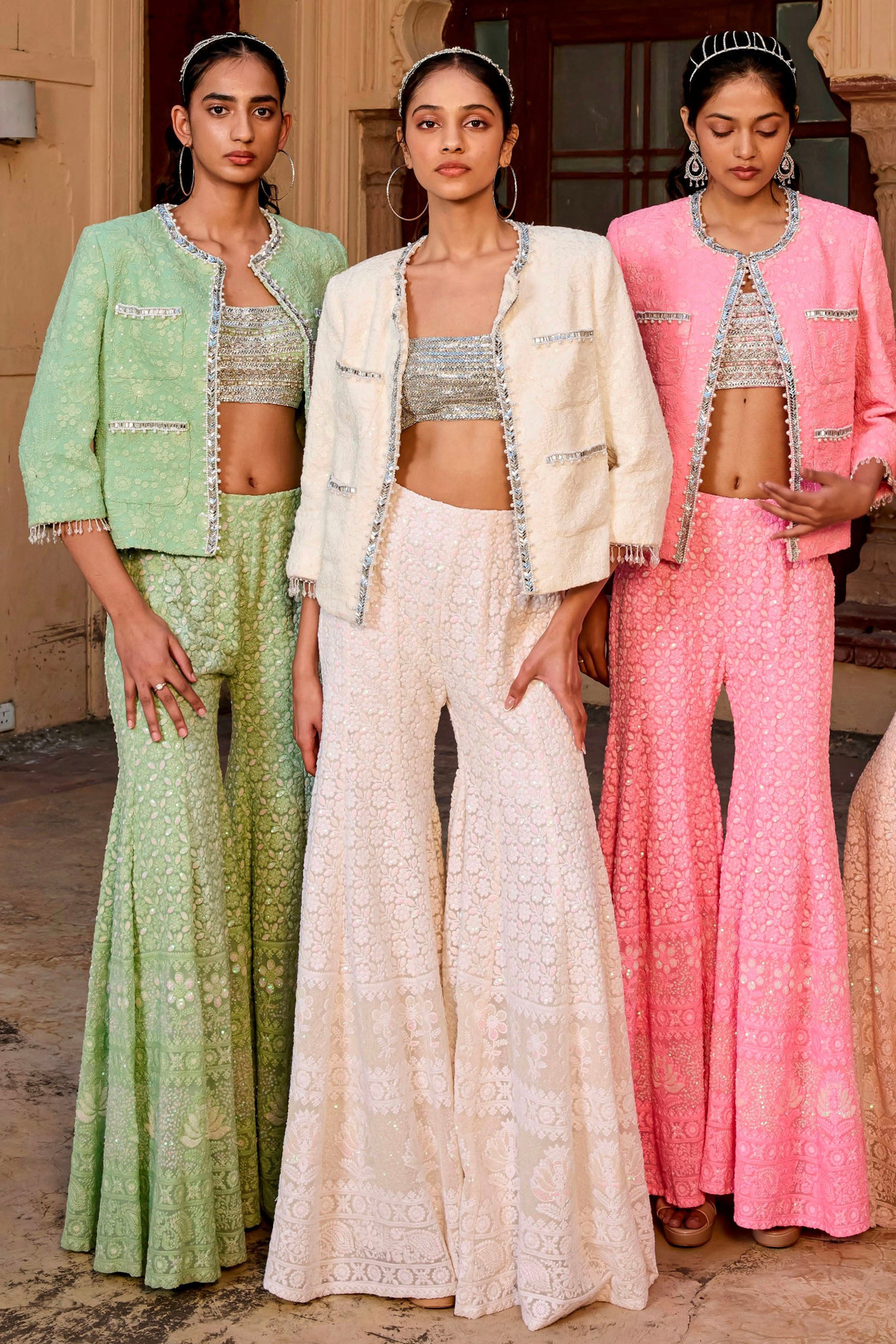 SHARARA BUSTIER JACKET IVORY