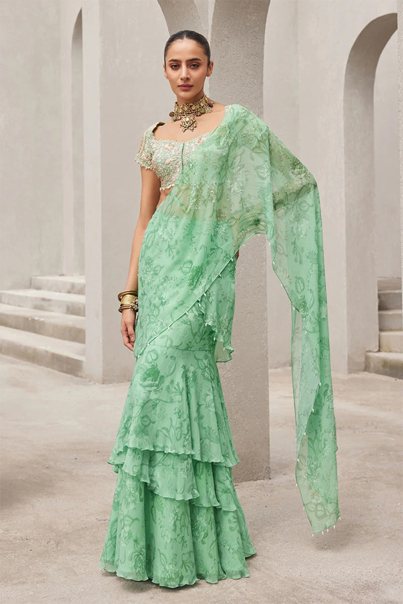 Darpe Saree Blouse Pista Green