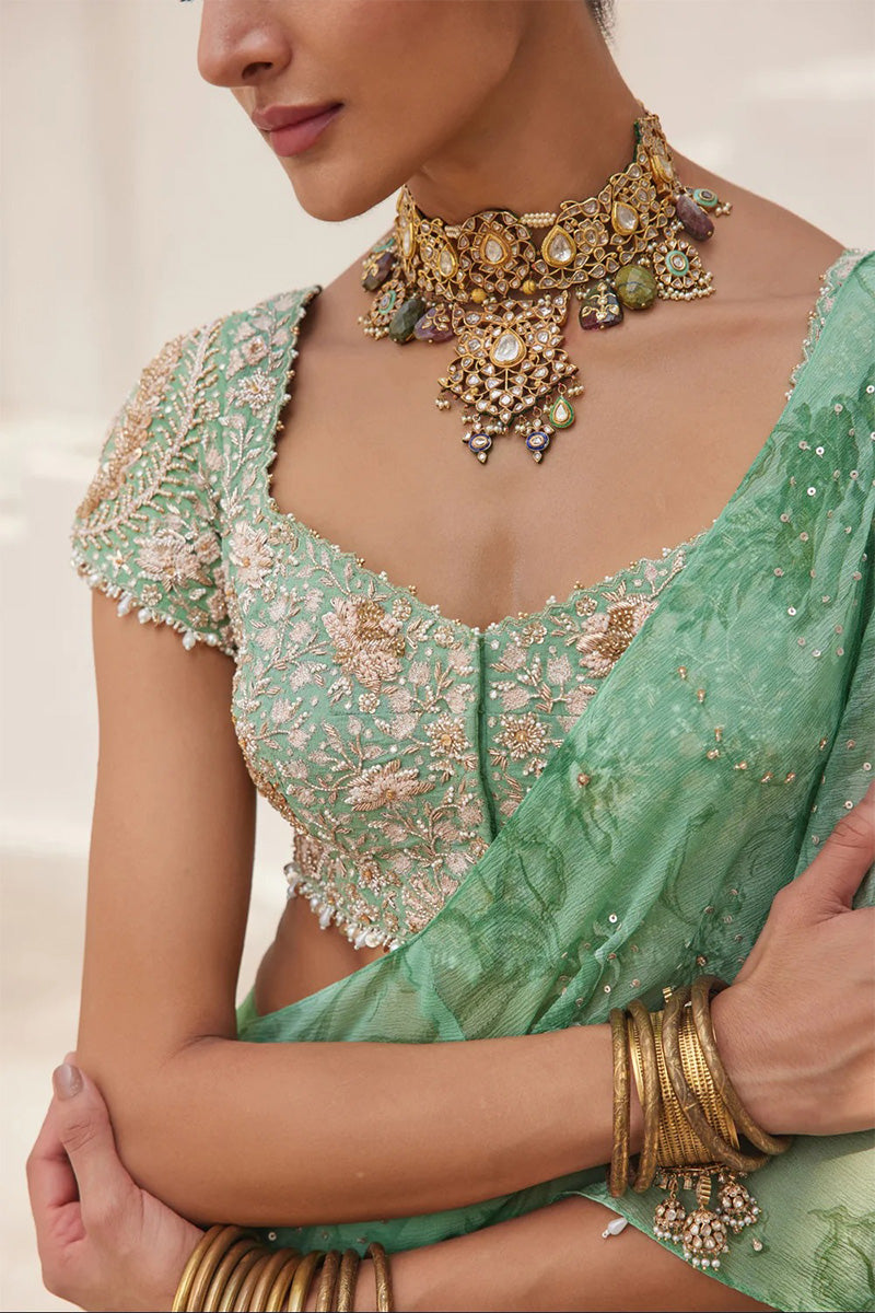 Darpe Saree Blouse Pista Green