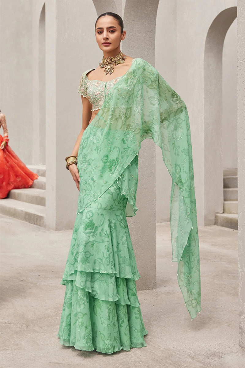 Darpe Saree Blouse Pista Green