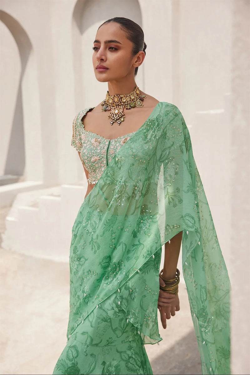 Darpe Saree Blouse Pista Green