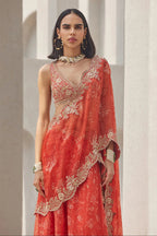 Drape Saree Blouse Coral