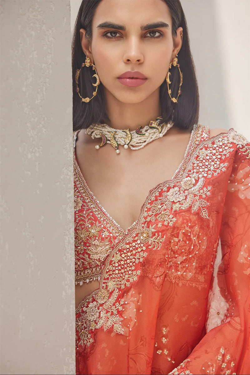 Drape Saree Blouse Coral