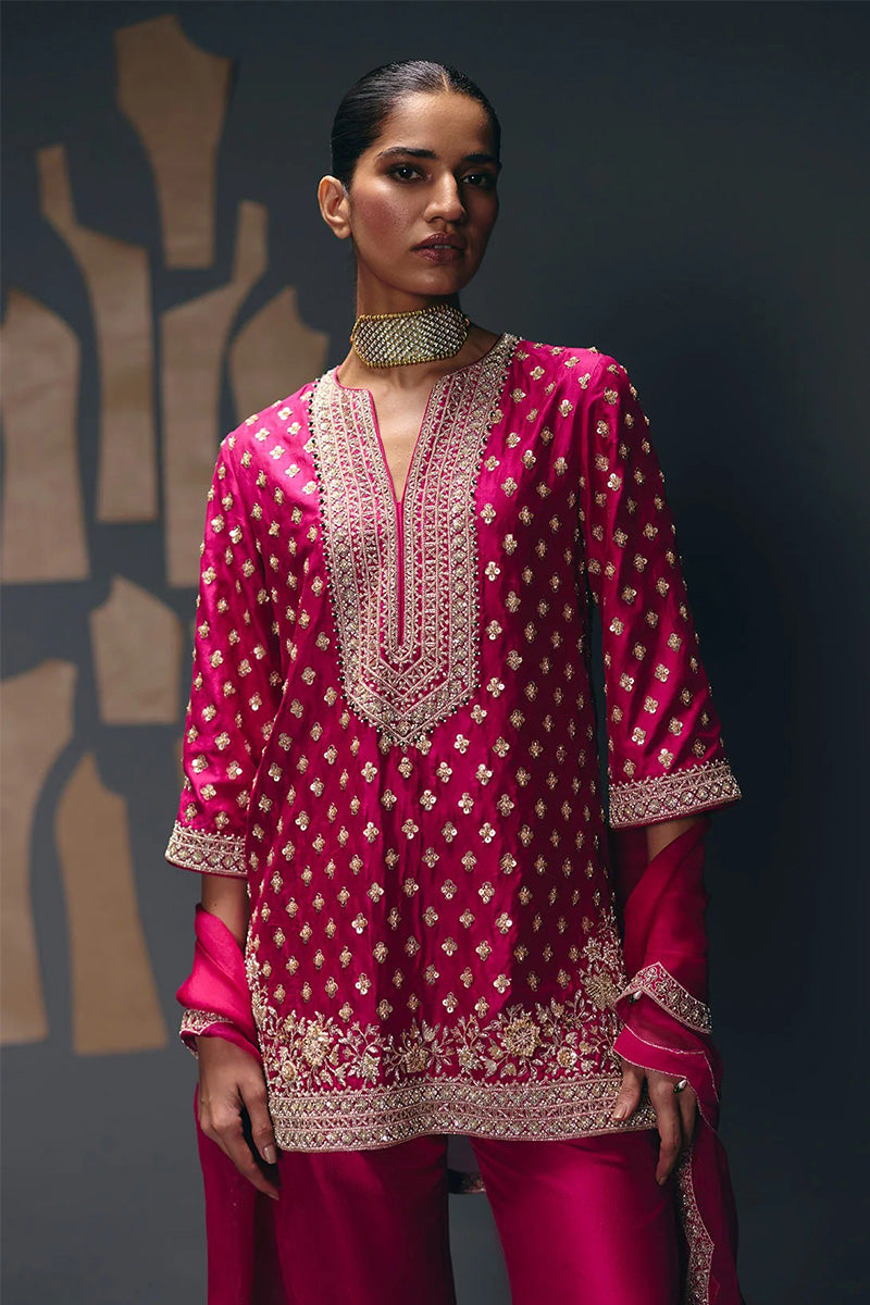 Kurta Pant Dupatta Fuschia