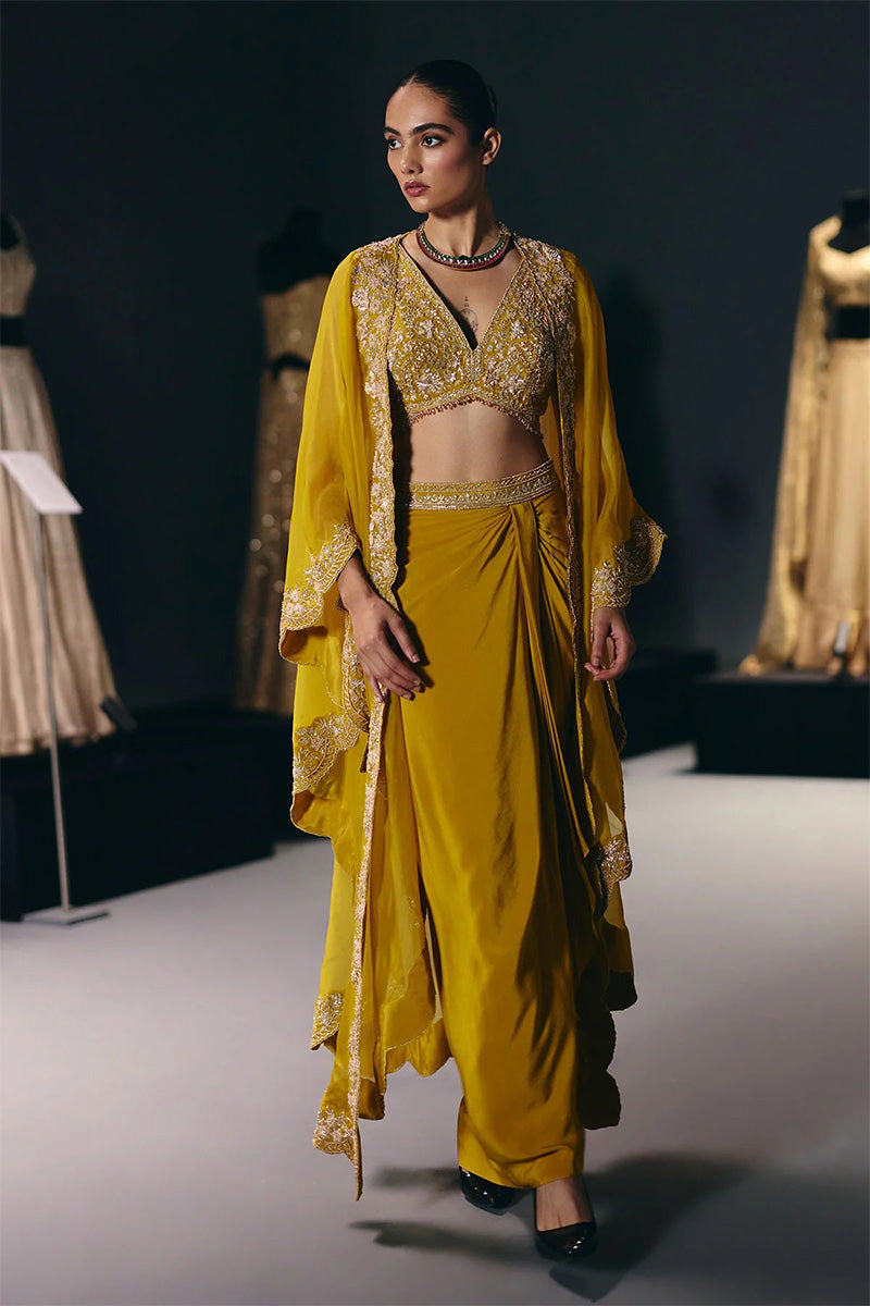 Skirt Blouse Cape Yellow