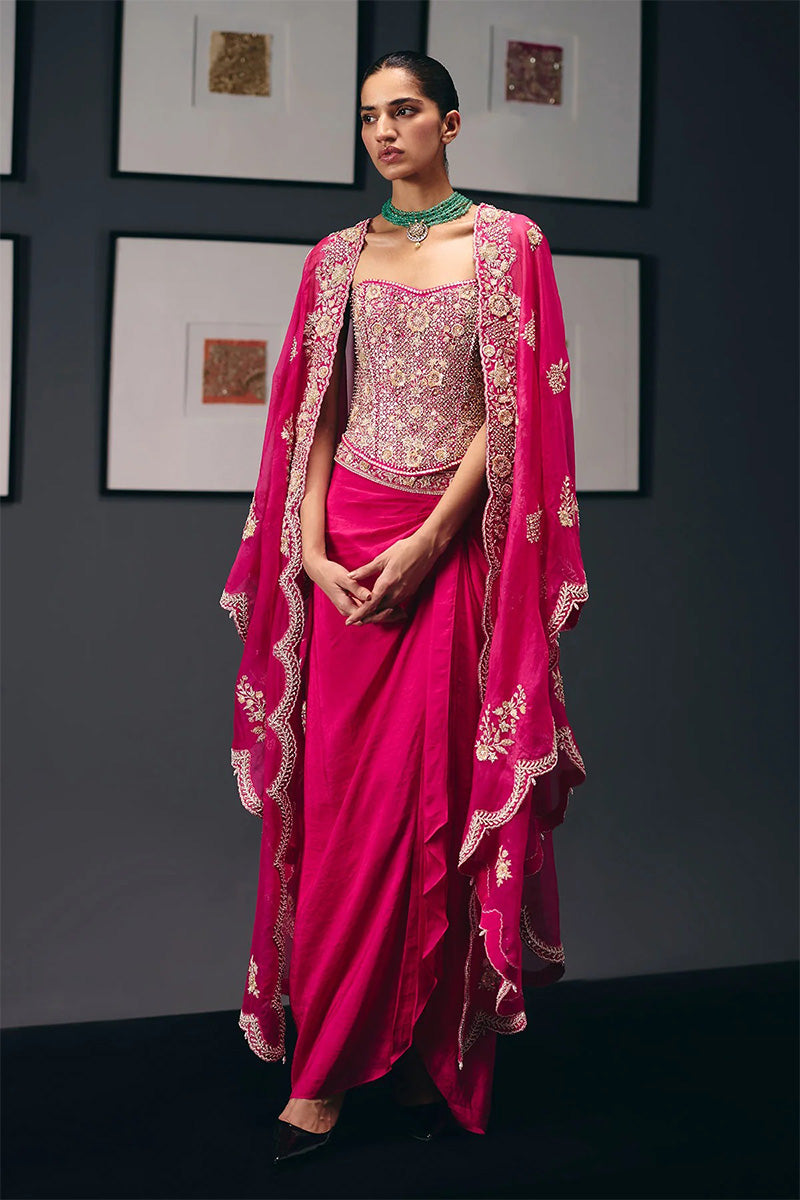 Skirt Corset Cape Fuschia