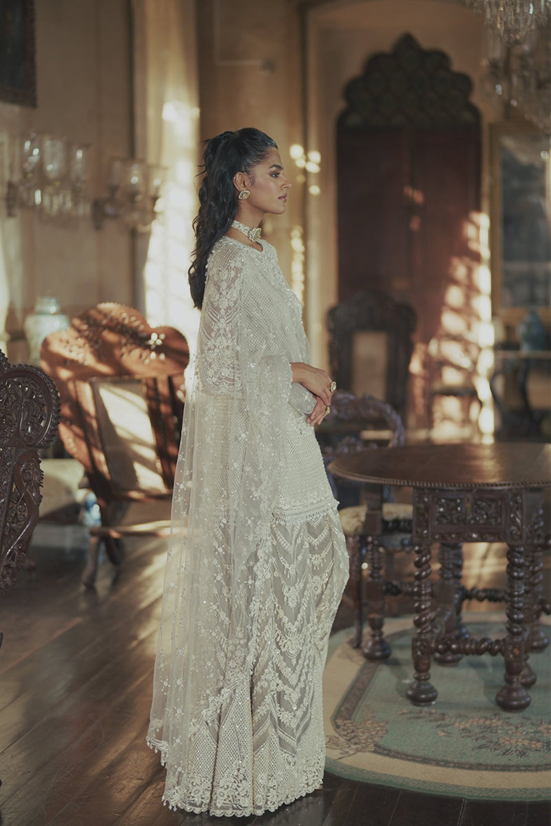 Kurta Gharara Dupatta Grey
