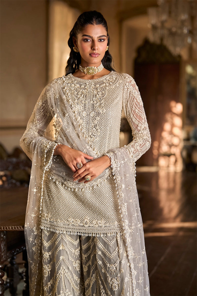 Kurta Gharara Dupatta Grey