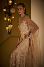 Kurta Gharara Dupatta Champagne