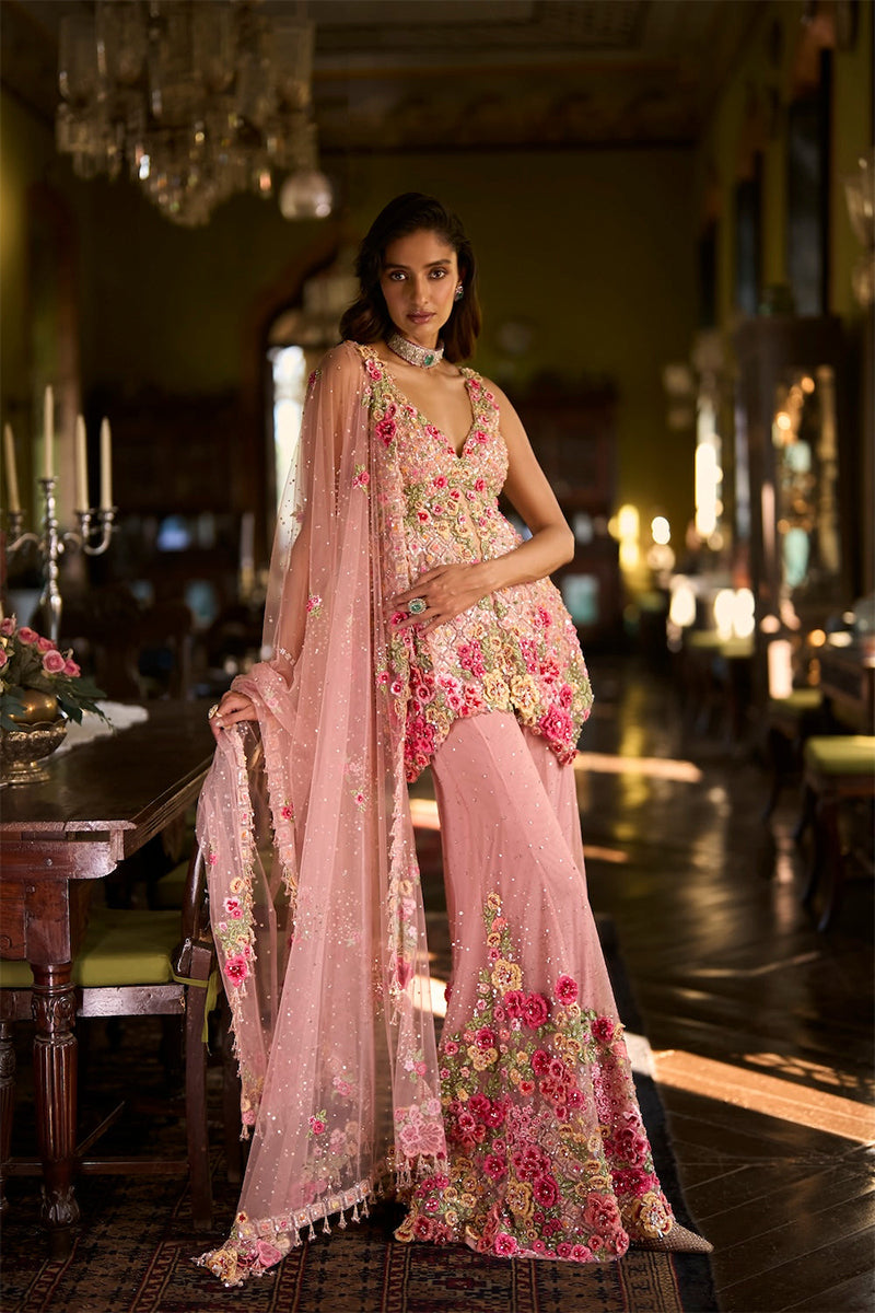 Kurta Gharara Dupatta Pink