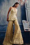Kurta Gharara Dupatta Olive Green