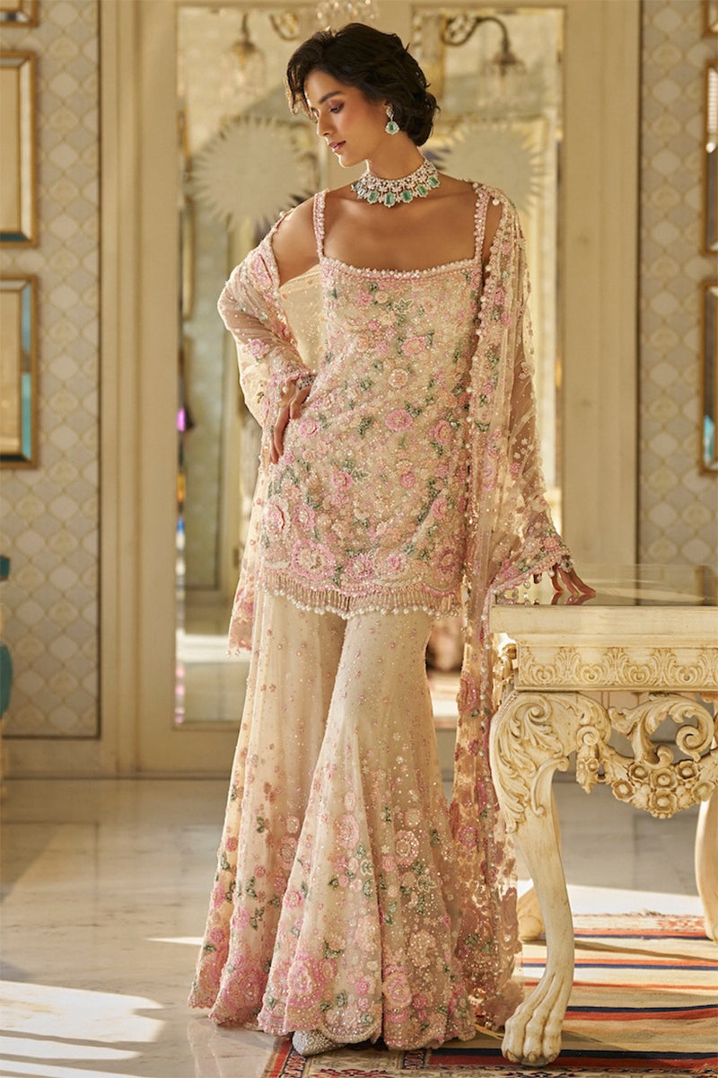 Kurta Gharara Dupatta Nude-Multi