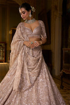 Lehenga Blouse Dupatta Rose Gold