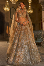 Lehenga Blouse Dupatta Gold