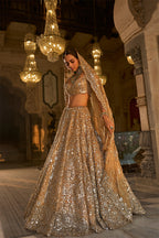 Lehenga Blouse Dupatta Gold