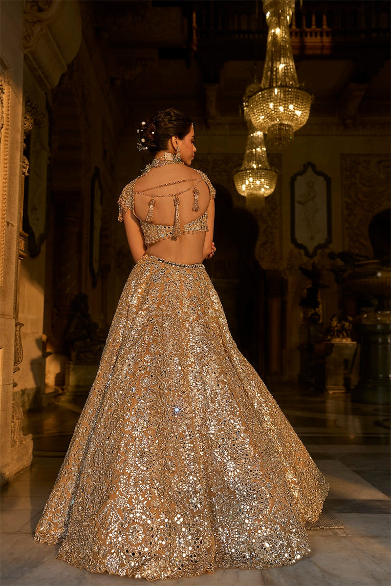 Lehenga Blouse Dupatta Gold