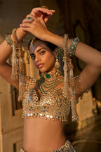 Lehenga Blouse Dupatta Gold