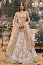 Lehenga Blouse Dupatta Cream-Gold