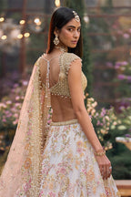 Lehenga Blouse Dupatta Cream-Gold