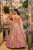 Lehenga Blouse Dupatta Coffee-Floral