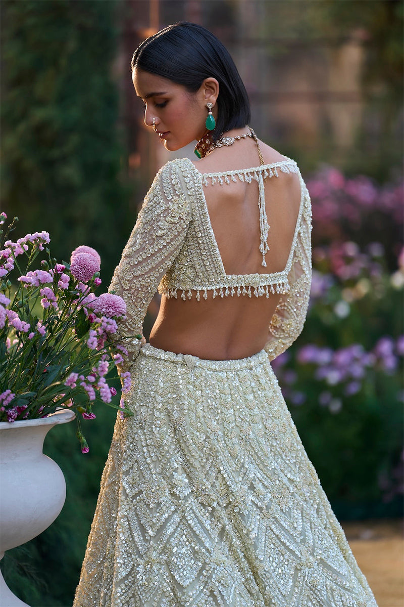 Lehenga Blouse Dupatta Green